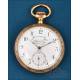 Beautiful Antique Invar Pocket Watch, 18K Gold, Switzerland, c. 1900