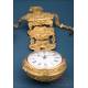 Antique 18 K Gold Verge Fusee Pocket Watch and Chatelaine. England, 1745