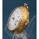 Antiguo Reloj de Bolsillo Catalino y Chatelaine. Oro de 18K. Inglaterra, 1745
