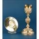 Antique baroque chalice and paten. Gilt silver. Montagny. Paris, France 1836