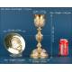 Antique baroque chalice and paten. Gilt silver. Montagny. Paris, France 1836