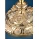 Antique baroque chalice and paten. Gilt silver. Montagny. Paris, France 1836
