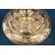 Antiguo cáliz y patena barrocos de plata dorada. Montagny. París, Francia 1836