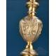 Antique baroque chalice and paten. Gilt silver. Montagny. Paris, France 1836