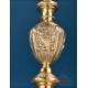 Antique baroque chalice and paten. Gilt silver. Montagny. Paris, France 1836