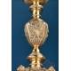Antique baroque chalice and paten. Gilt silver. Montagny. Paris, France 1836