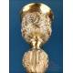 Antique baroque chalice and paten. Gilt silver. Montagny. Paris, France 1836
