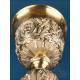 Antique baroque chalice and paten. Gilt silver. Montagny. Paris, France 1836