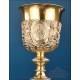 Antique baroque chalice and paten. Gilt silver. Montagny. Paris, France 1836