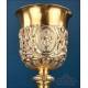 Antique baroque chalice and paten. Gilt silver. Montagny. Paris, France 1836