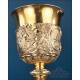 Antique baroque chalice and paten. Gilt silver. Montagny. Paris, France 1836