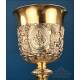Antique baroque chalice and paten. Gilt silver. Montagny. Paris, France 1836