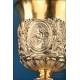 Antique baroque chalice and paten. Gilt silver. Montagny. Paris, France 1836