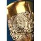 Antique baroque chalice and paten. Gilt silver. Montagny. Paris, France 1836