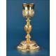 Antique French baroque chalice. Gilt silver. Paris, France, 18191838