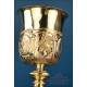 Antique French baroque chalice. Gilt silver. Paris, France, 18191838