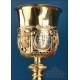 Antique French baroque chalice. Gilt silver. Paris, France, 18191838