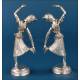 Pair of Indian dancer sculptures in 900 silver, c. 1960