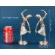 Pair of Indian dancer sculptures in 900 silver, c. 1960