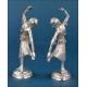 Pair of Indian dancer sculptures in 900 silver, c. 1960