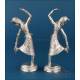 Pair of Indian dancer sculptures in 900 silver, c. 1960