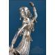Pair of Indian dancer sculptures in 900 silver, c. 1960