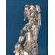 Pair of Indian dancer sculptures in 900 silver, c. 1960