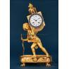 'La Linterna Mágica'. Antiguo reloj imperio de bronce dorado. Francia, siglo XIX