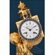 'The Magic Lantern', Antique Empire Gilded Bronze Clock, France, XIX cent.