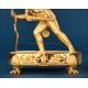 'The Magic Lantern', Antique Empire Gilded Bronze Clock, France, XIX cent.