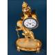 'The Magic Lantern', Antique Empire Gilded Bronze Clock, France, XIX cent.
