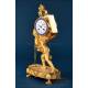 'The Magic Lantern', Antique Empire Gilded Bronze Clock, France, XIX cent.