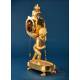 'La Linterna Mágica'. Antiguo reloj imperio de bronce dorado. Francia, siglo XIX