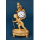 'The Magic Lantern', Antique Empire Gilded Bronze Clock, France, XIX cent.