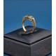 18K Gold Ring, 4 Diamonds and 3 Natural Emeralds, 1980s