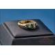 18K Gold Ring, 4 Diamonds and 3 Natural Emeralds, 1980s
