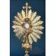 Antique Gilt Silver Monstrance. Complete. 28 in. France, 19th Cent.