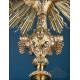 Antique Gilt Silver Monstrance. Complete. 28 in. France, 19th Cent.