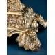 Antique Gilt Silver Monstrance. Complete. 28 in. France, 19th Cent.