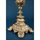 Antique Gilt Silver Monstrance. Complete. 28 in. France, 19th Cent.