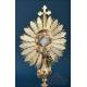 Antique Gilt Silver Monstrance. Complete. 28 in. France, 19th Cent.