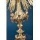 Antique Gilt Silver Monstrance. Complete. 28 in. France, 19th Cent.