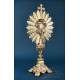 Antique Gilt Silver Monstrance. Complete. 28 in. France, 19th Cent.