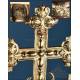 Antique Gilt Silver Monstrance. Complete. 28 in. France, 19th Cent.