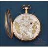 Ultra-Rare Verge Fusee Erotic Automaton Pocket Watch. 18K Gold. France c. 1820