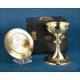 Antique Roman Style Gilded Silver Chalice with Paten. France, 1932