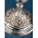 Antique Silver Chalice. Enameled Crosses. Valencia, Spain, 1942