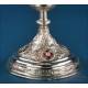 Antique Silver Chalice. Enameled Crosses. Valencia, Spain, 1942