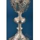 Antique Silver Chalice. Enameled Crosses. Valencia, Spain, 1942