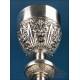 Antique Silver Chalice. Enameled Crosses. Valencia, Spain, 1942